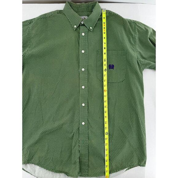 Cinch Button Up Shirt Size L Star Print Green Western Rodeo Dress Cowboy Cotton‌ - Picture 10 of 16